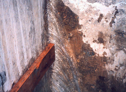 Side view of painter man painting the wall